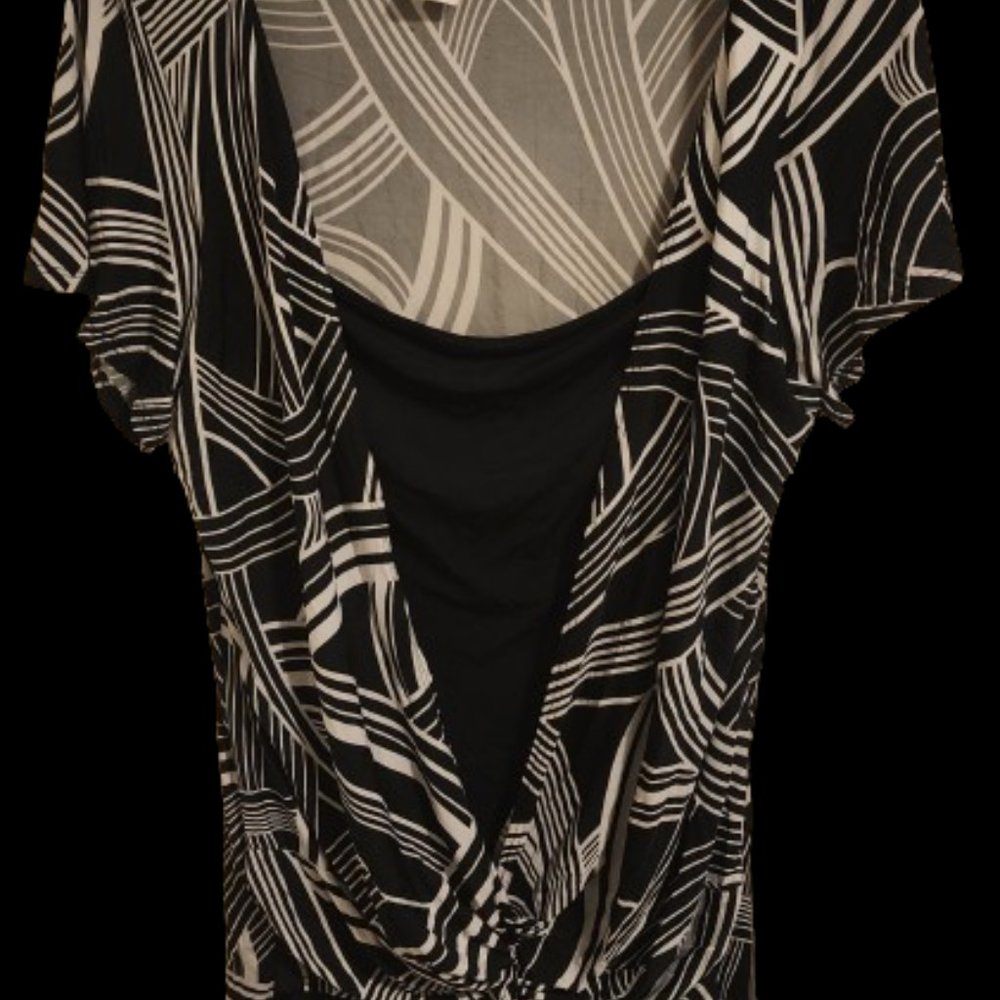 Yummy Plus Double Layered Blouse - Black and White Size Triple X
